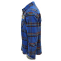 Custom Printed Collar Men's Plaid Casual Flannel Shirt